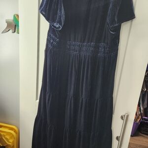 Anthropologie 2xl Blue Velvet Somerset